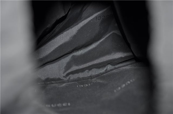 Authentic GUCCI Vintage Backpack Nylon Leather Black 3453F