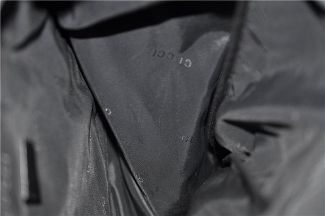 Authentic GUCCI Vintage Backpack Nylon Leather Black 3453F