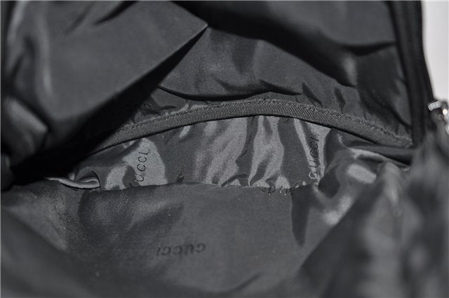 Authentic GUCCI Vintage Backpack Nylon Leather Black 3453F