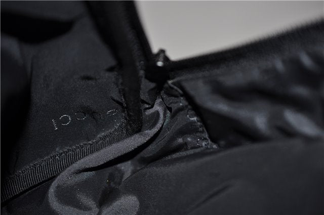 Authentic GUCCI Vintage Backpack Nylon Leather Black 3453F