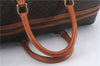 Authentic CELINE Macadam Blason Travel Boston Bag Leather Brown 3454D