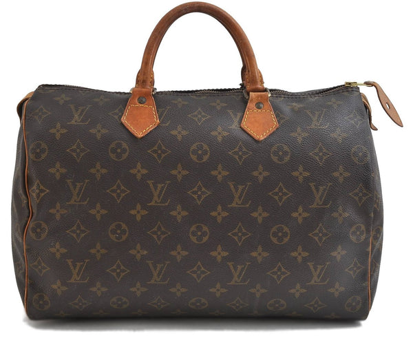 Authentic Louis Vuitton Monogram Speedy 35 Hand Bag M41524 LV 3456D