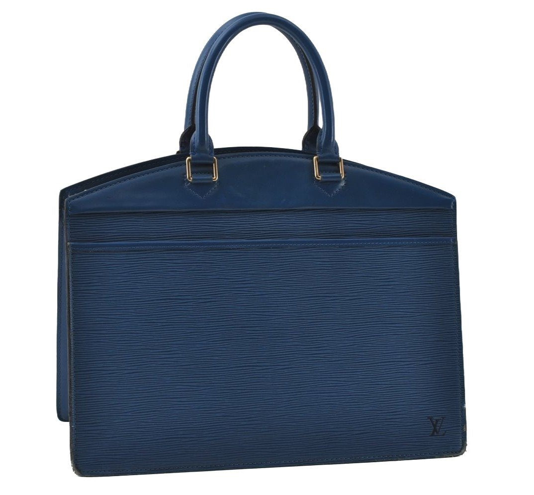 Authentic Louis Vuitton Epi Riviera Hand Bag Blue M48185 LV Junk 3459I