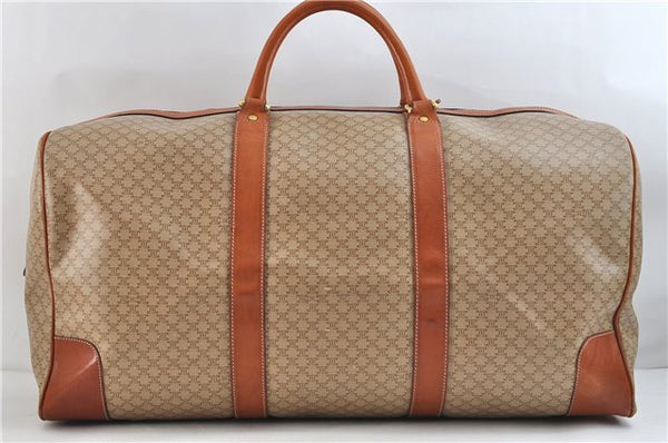 Authentic CELINE Macadam Blason Pattern Boston Hand Bag PVC Leather Beige 3461D