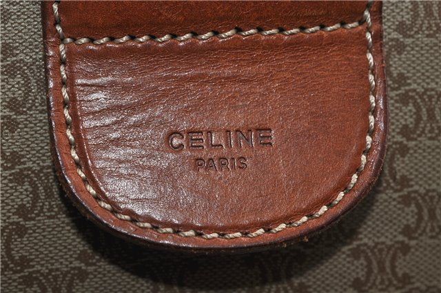 Authentic CELINE Macadam Blason Pattern Boston Hand Bag PVC Leather Beige 3461D