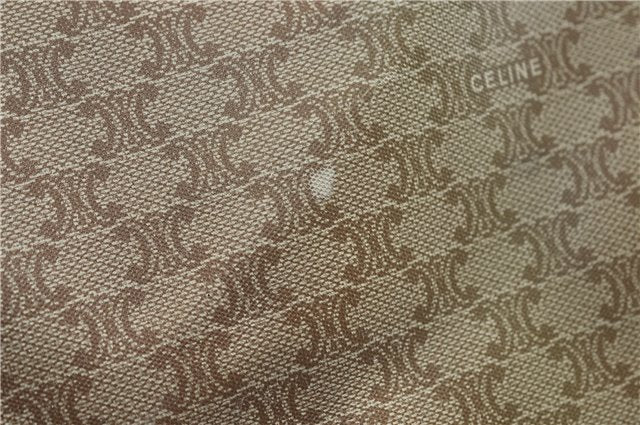 Authentic CELINE Macadam Blason Pattern Boston Hand Bag PVC Leather Beige 3461D
