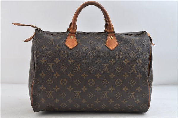 Authentic Louis Vuitton Monogram Speedy 35 Hand Bag M41524 LV 3463D