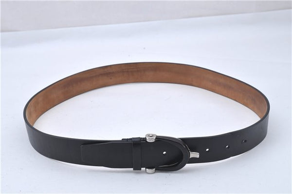 Authentic GUCCI Vintage Belt Leather Size 90cm 35.4" Black 3466F