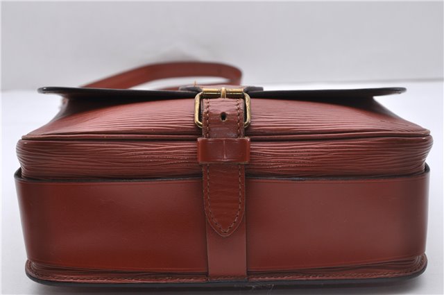Auth Louis Vuitton Epi Cartouchiere MM Shoulder Cross Bag M52243 Brown 3469D