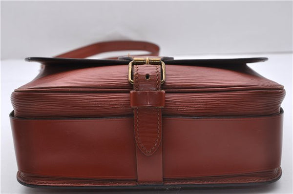 Auth Louis Vuitton Epi Cartouchiere MM Shoulder Cross Bag M52243 Brown 3469D