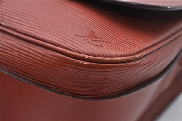 Auth Louis Vuitton Epi Cartouchiere MM Shoulder Cross Bag M52243 Brown 3469D