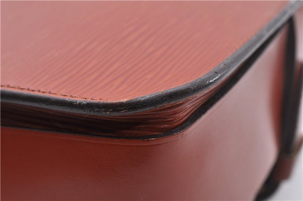 Auth Louis Vuitton Epi Cartouchiere MM Shoulder Cross Bag M52243 Brown 3469D