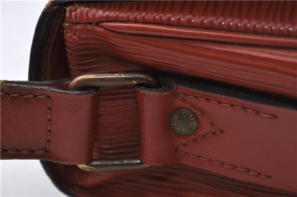 Auth Louis Vuitton Epi Cartouchiere MM Shoulder Cross Bag M52243 Brown 3469D