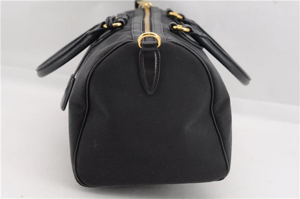 Authentic PRADA Vintage Canvas Leather 2Way Shoulder Hand Bag Black 3473F