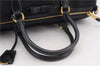 Authentic PRADA Vintage Canvas Leather 2Way Shoulder Hand Bag Black 3473F