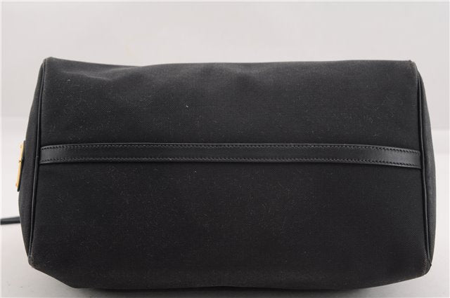 Authentic PRADA Vintage Canvas Leather 2Way Shoulder Hand Bag Black 3473F