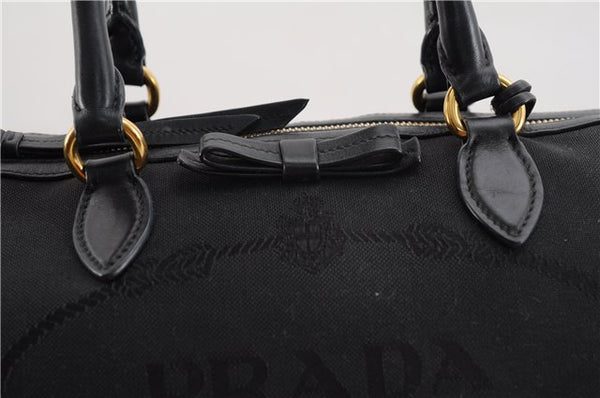 Authentic PRADA Vintage Canvas Leather 2Way Shoulder Hand Bag Black 3473F