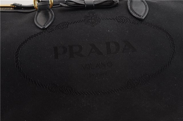 Authentic PRADA Vintage Canvas Leather 2Way Shoulder Hand Bag Black 3473F