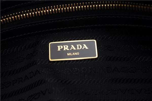 Authentic PRADA Vintage Canvas Leather 2Way Shoulder Hand Bag Black 3473F