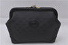 Authentic GUCCI Micro GG PVC Leather Pouch Purse Black 3474D