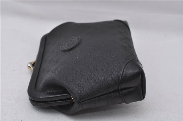 Authentic GUCCI Micro GG PVC Leather Pouch Purse Black 3474D