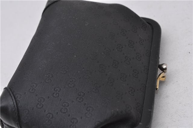 Authentic GUCCI Micro GG PVC Leather Pouch Purse Black 3474D