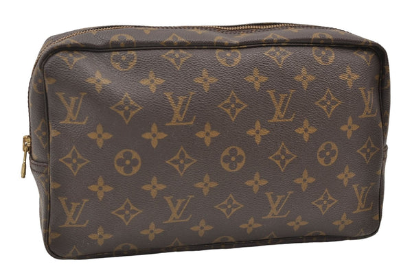 Auth Louis Vuitton Monogram Trousse Toilette 28 Clutch Hand Bag M47522 LV 3478E