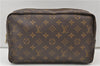 Auth Louis Vuitton Monogram Trousse Toilette 28 Clutch Hand Bag M47522 LV 3478E