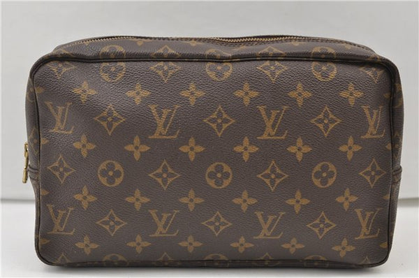Auth Louis Vuitton Monogram Trousse Toilette 28 Clutch Hand Bag M47522 LV 3478E