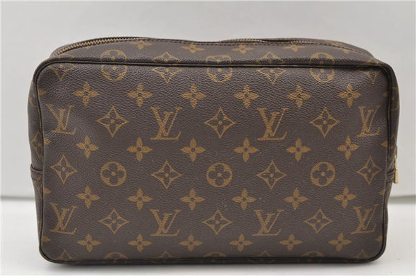 Auth Louis Vuitton Monogram Trousse Toilette 28 Clutch Hand Bag M47522 LV 3478E