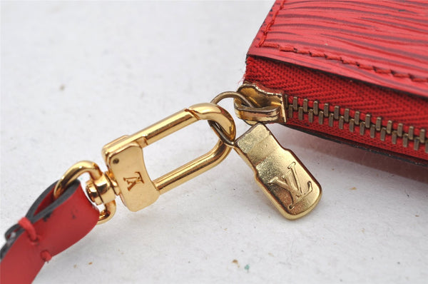 Authentic Louis Vuitton Epi Pochette Accessoires Pouch Red M52947 LV Junk 3478I
