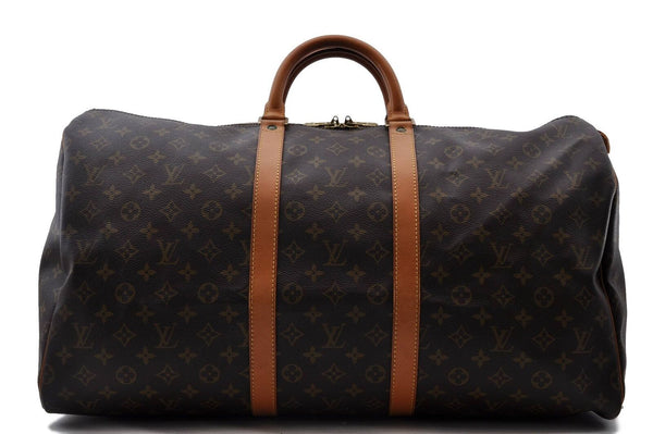 Authentic Louis Vuitton Monogram Keepall 55 Boston Bag M41424 LV 3480C