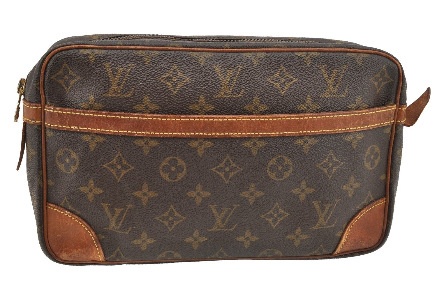 Authentic Louis Vuitton Monogram Compiegne 28 Clutch Hand Bag M51845 LV 3482I