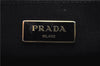 Authentic PRADA Bijou Canapa Canvas Leather Hand Tote Bag Black 3483D