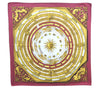 Authentic HERMES Carre 90 Scarf "DIES ET HORE" Silk Bordeaux Red 3488D