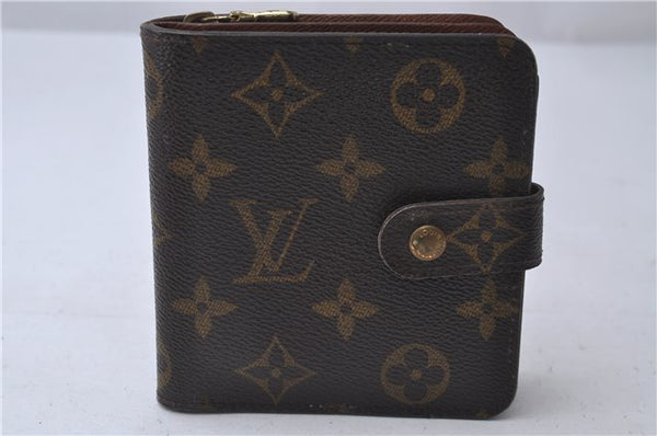 Authentic Louis Vuitton Monogram Compact Zip Bifold Wallet Purse M61667 LV 3494D