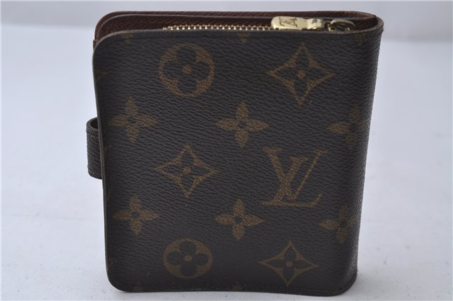 Authentic Louis Vuitton Monogram Compact Zip Bifold Wallet Purse M61667 LV 3494D