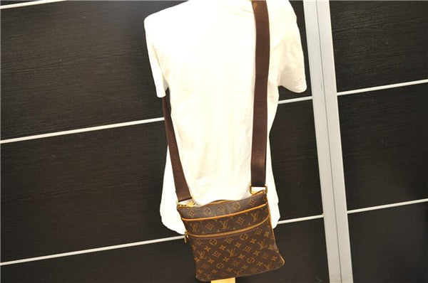 Authentic Louis Vuitton Monogram Pochette Valmy M40524 Shoulder Cross Bag 3498E