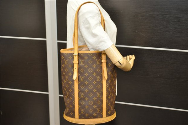 Authentic Louis Vuitton Monogram Bucket GM Shoulder Bag M42236 LV 3500D