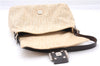 Authentic FENDI Zucca Mamma Baguette Shoulder Bag Canvas Leather Beige 3502F