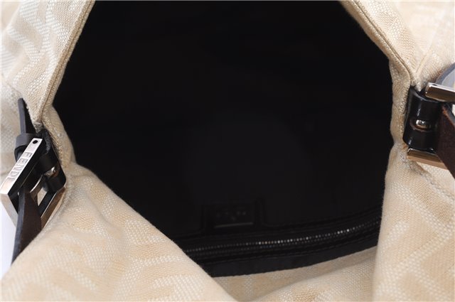 Authentic FENDI Zucca Mamma Baguette Shoulder Bag Canvas Leather Beige 3502F