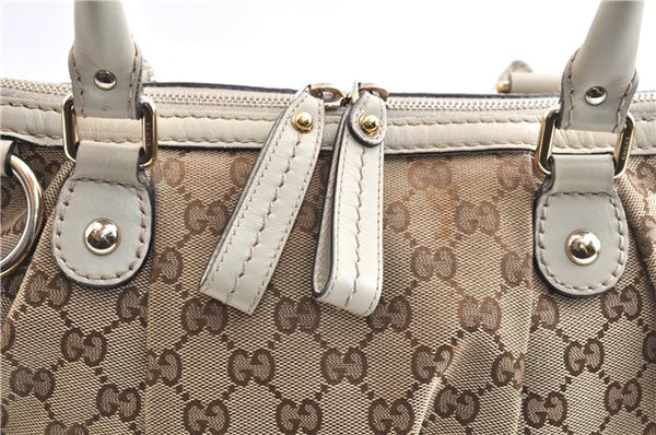 Authentic GUCCI Sukey 2Way Tote Bag GG Canvas Leather 247902 Brown 3503F