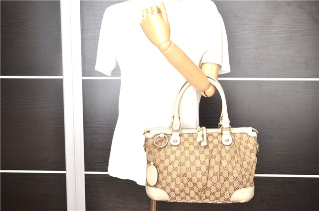 Authentic GUCCI Sukey 2Way Tote Bag GG Canvas Leather 247902 Brown 3503F