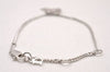 Authentic Christian Dior Rhinestone Chain Bracelet Silver Pink CD 3503I