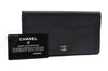 Authentic CHANEL Calf Skin CoCo Mark Bifold Long Wallet Purse Black 3504D