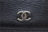 Authentic CHANEL Calf Skin CoCo Mark Bifold Long Wallet Purse Black 3504D