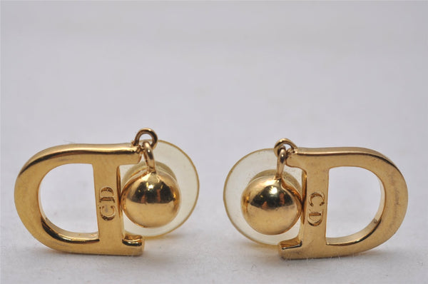 Authentic Christian Dior Vintage Earrings Gold Tone CD 3504I