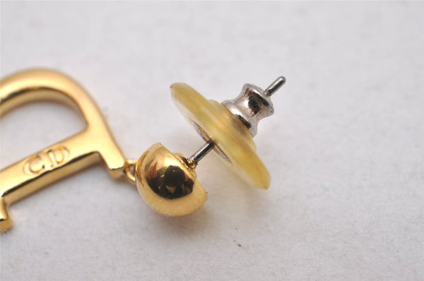 Authentic Christian Dior Vintage Earrings Gold Tone CD 3504I