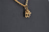 Authentic Christian Dior Gold Tone Chain Pendant Necklace CD 3505I