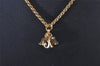 Authentic Christian Dior Gold Tone Chain Pendant Necklace CD 3505I